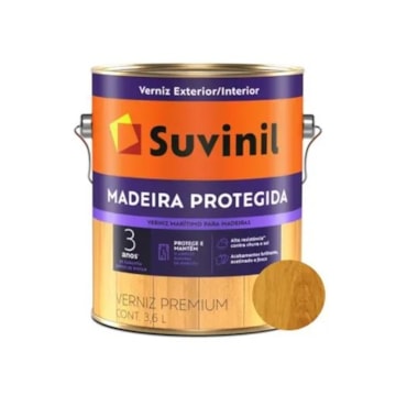Verniz Marítimo Suvinil Maderia Protegida Fosco Natural Galão 3,6L Verniz Marítimo Suvinil Maderia Protegida Fosco Natural Galão 3,6L