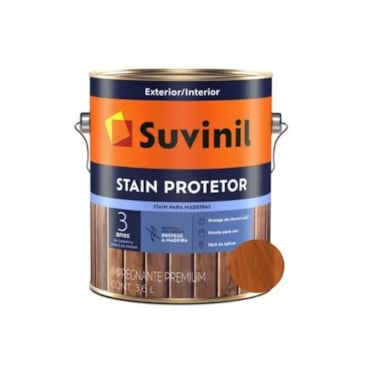 Verniz Suvinil Stain Protetor Acetinado Mogno Galão 3,6L Verniz Suvinil Stain Protetor Acetinado Mogno Galão 3,6L